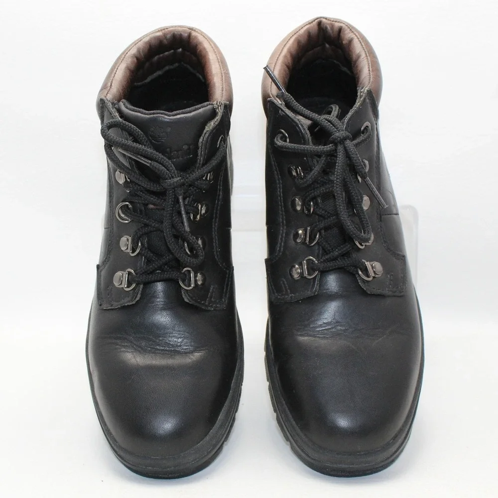 Timberland Mens Euro‎ Black Leather Hiking Shell Toe Boots 12329 8.5M Brown NWOB